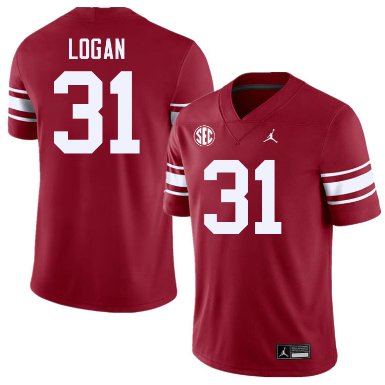 Men #31 Ashton Logan Oklahoma Sooners 2024 SEC Conference College Football Jerseys-Throwback